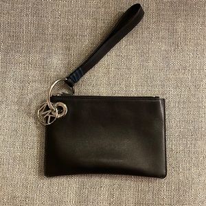Michael Kors Leather Navy Clutch Bag with Silver Details